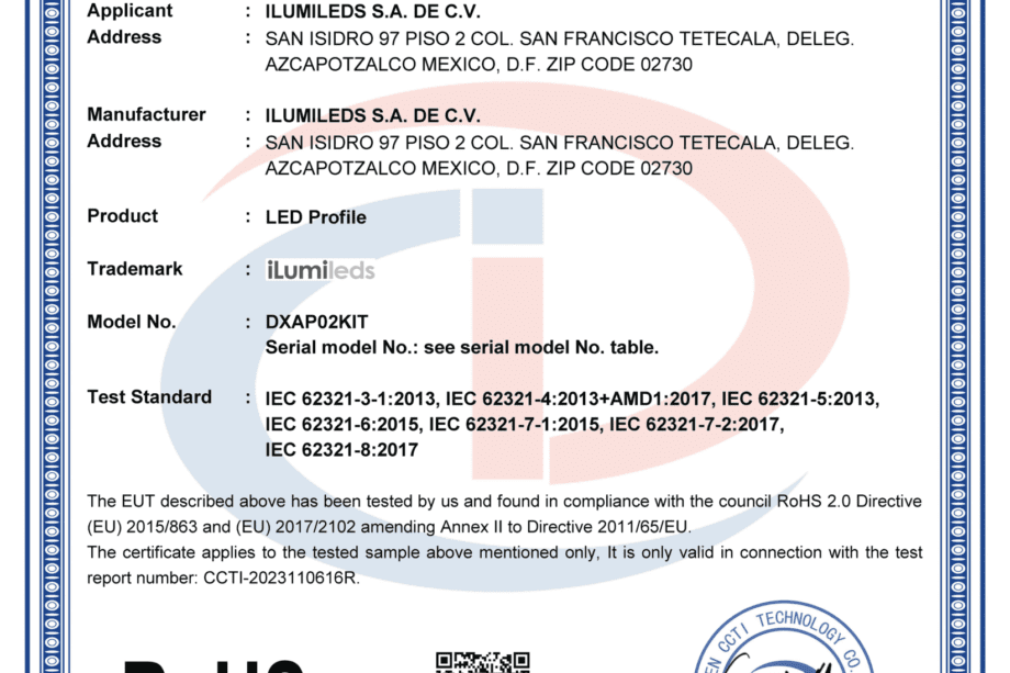 CCTI-2023110616C_-led profile_DXAP02KIT_ROHS 2.0_Certificate